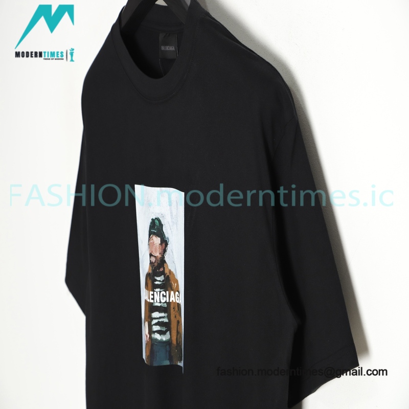 Balenciaga - Corri Digital Oil Painting Printed Short Sleeve T-shirt Balenciaga - Corri Digital Oil Painting Printed Short Sleeve T-shirt